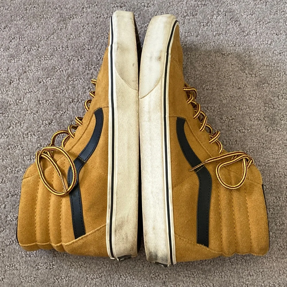 VANS tan suede high-top sneakers, M 9.5/ W 11.